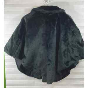 Vintage Faux Fur Shoulder Wrap 1950s Black. Elegant black Wrap. Evening Coat.